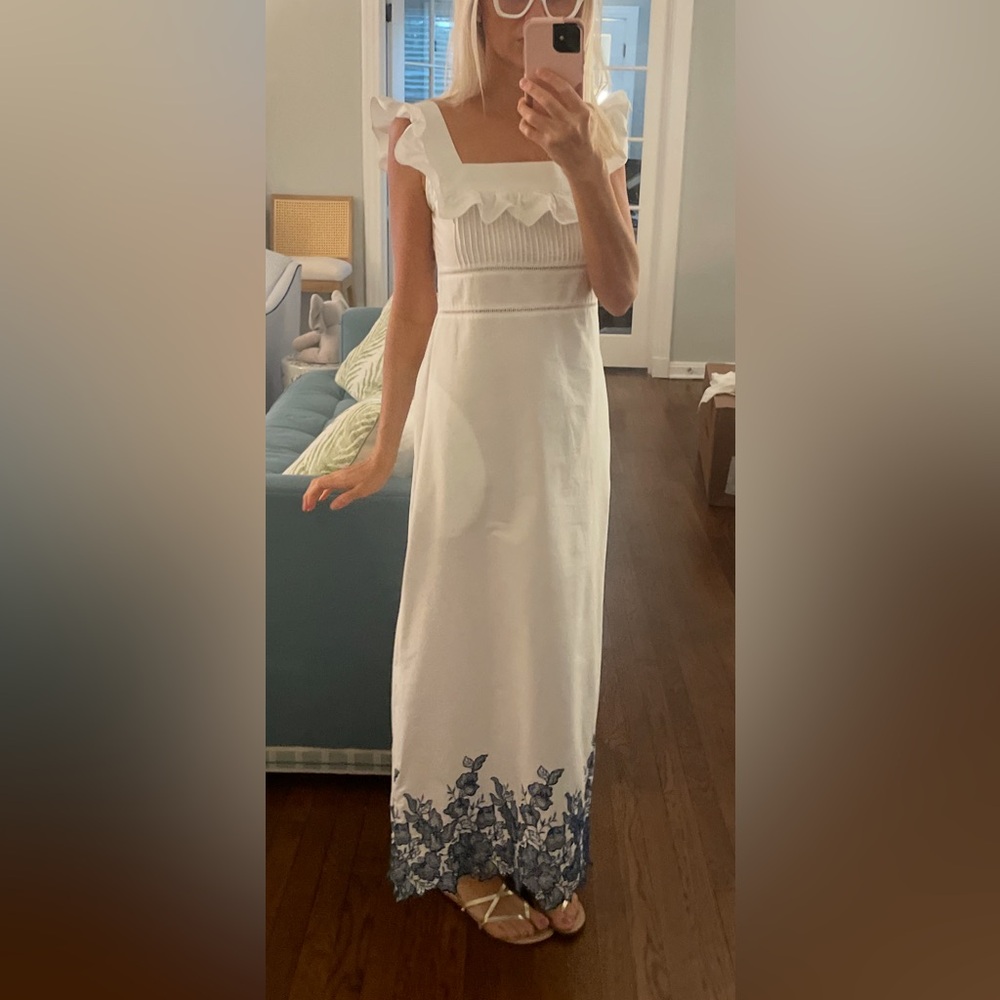 Loretta Caponi white cotton dress